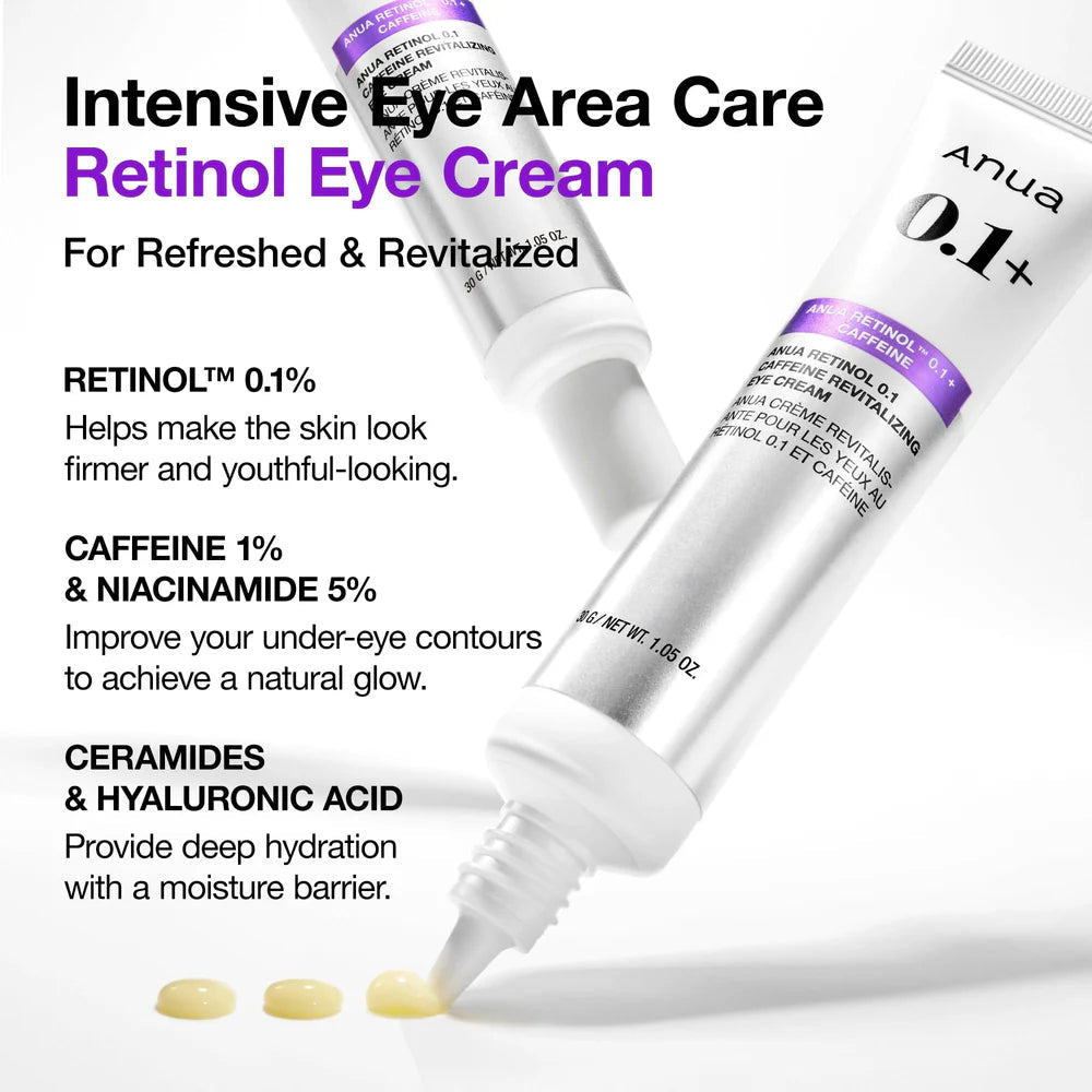 Anua - Retinol 0.1 Caffeine Revitalizing Eye Cream 30g